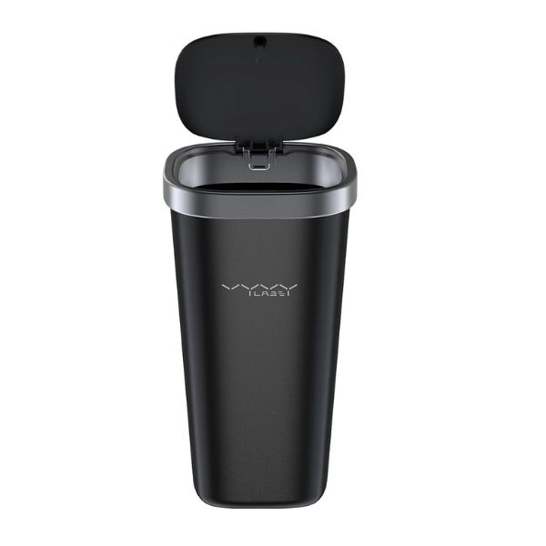 VyVylabs Dustless Vehicle Garbage Can Black