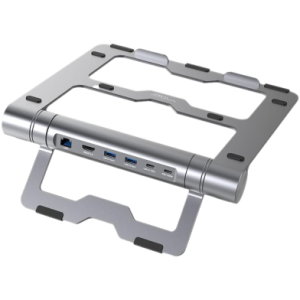 VyVylabs Wisdom Series 6-in-1 Laptop Stand HUB Docking Station Gray - Zahab Tech