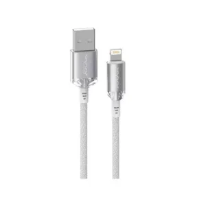 VyVylabs Crystal Series Fast Charging Cable USB to Lightning 2.4A 1M White - Zahab Tech