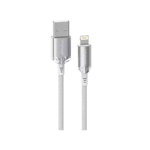 VyVylabs Crystal Series Fast Charging Cable USB to Lightning 2.4A 1M White