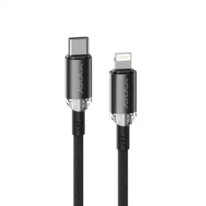 VyVylabs Crystal Series Fast Charging Cable Type-C to Lightning 30W 1M Black - Zahab Tech