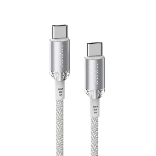 VyVylabs Crystal Series Fast Charging Cable Type-C to Type-C 60W 1M White