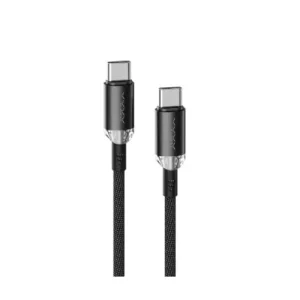 VyVylabs Crystal Series Fast Charging Cable Type-C to Type-C 60W 1M Black - Zahab Tech