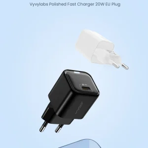VyVylabs Polished Fast Charger 20W C EU Plug Black - Zahab Tech