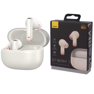 Baseus Storm 1 True Wireless Earphones White - Zahab Tech