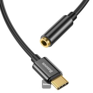 Baseus Type-C Male to 3.5mm Female Adapter L54 Black - Zahab Tech