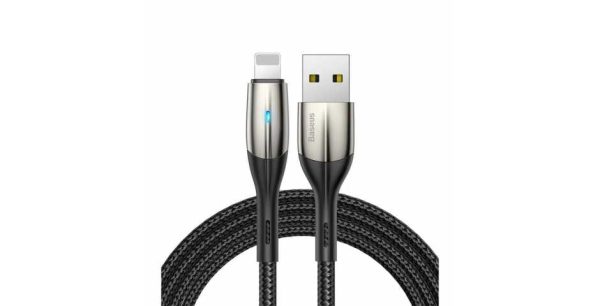 Baseus Horizontal Data Cable with Indicator USB to Lightning 2.4A 1m Black
