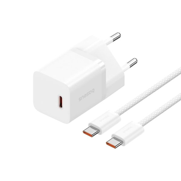 Baseus Speed PPS QC USB & USB-C 30W EU White Charger with Cable