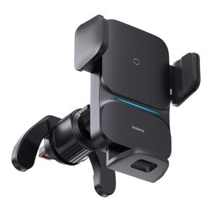 Baseus Wisdom Auto Alignment Car Mount Wireless Charger Air Outlet Black - Zahab Tech