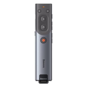 Baseus Orange Dot Wireless Presenter Red Laser Rechargeable Grey
