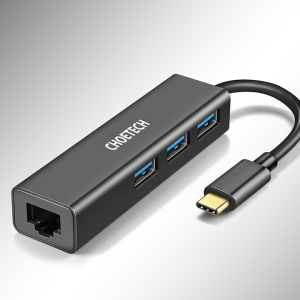 Choetech 4-in-1 USB-C to RJ45 Adapter Black - Zahab Tech
